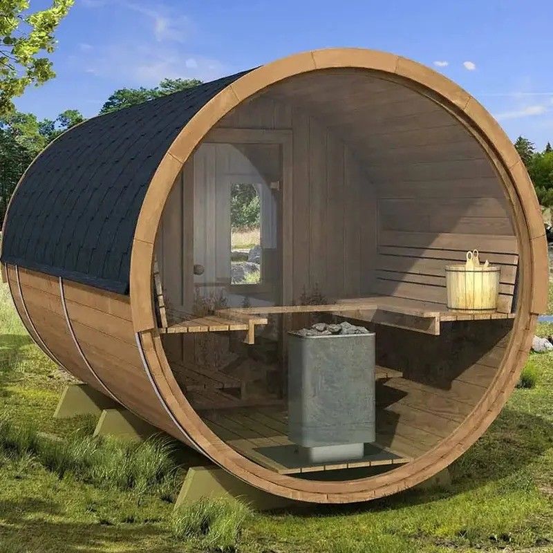 2025 カナディアン レッド セダー 屋外 バレル サウンルーム 木を燃やす サウンストーブ 3KW 電圧 110V/220V