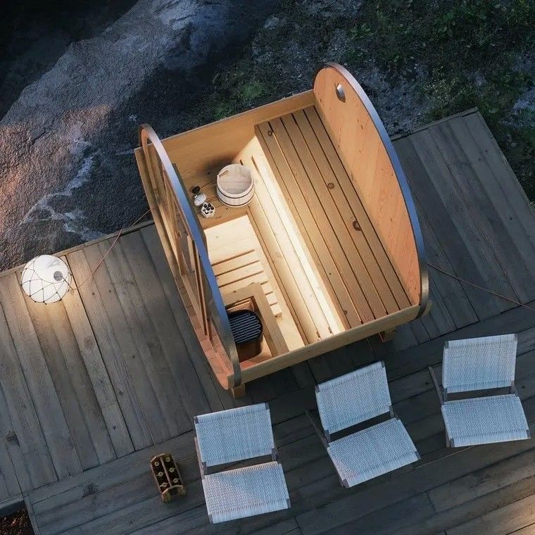 2025年 無垢材 4～6人用 屋外ドライサウナ ヘムロック樽 セダーカナディアン ストーブ付き ホテルおよびCE認証