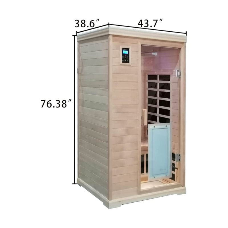 伝統的な赤外線 木製サウナ室 2人用 サイズ 暖房 1750W 9皿 10分 予備温め 時間 温度 設定制御